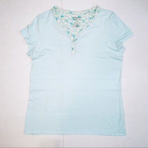 Croft & Barrow Intimates light blue sleep wear top